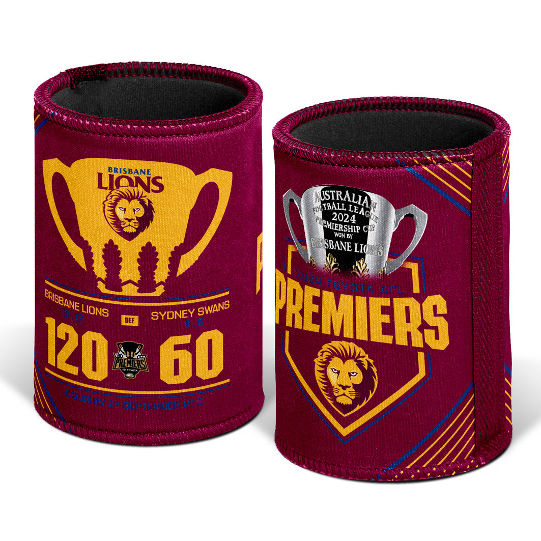 AFL 2024 BRISBANE PREMIERSHIP SCORE CAN COOLER PH1 Whats New Tasmania