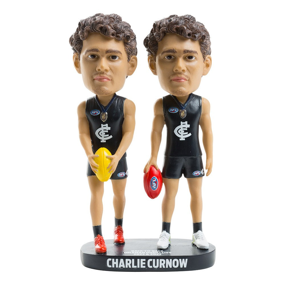 CARLTON AFL CHARLIE CURNOW DOUBLE PACK BOBBLEHEAD