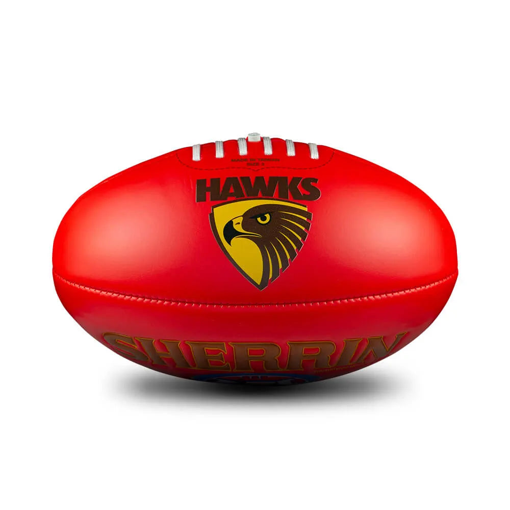HAWTHORN AFL SHERRIN FOOTBALL SOFT TOUCH RED SIZE 3