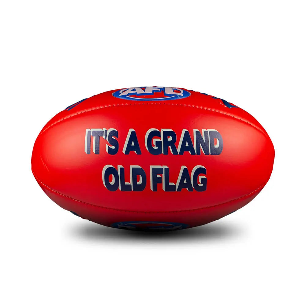 MELBOURNE AFL SHERRIN FOOTBALL SOFT TOUCH RED SIZE 3