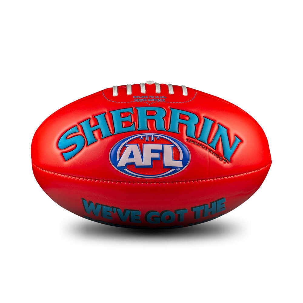 PORT ADLEAIDE AFL SHERRIN FOOTBALL SOFT TOUCH RED SIZE 3