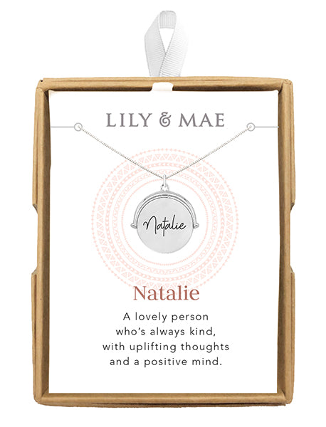 SPINNING PENDENT NECKLACE NAMES AND INITALS
