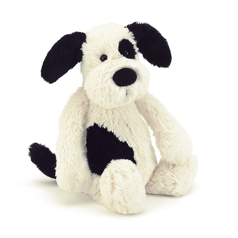 JELLYCAT BASHFUL BLACK AND CREAM PUPPY