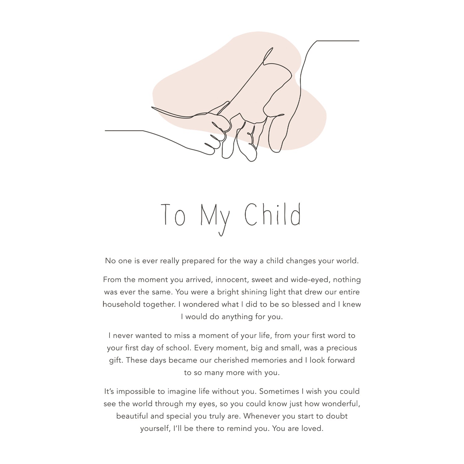 GIFT OF WORDS WOODEN FRAME "TO MY CHILD"
